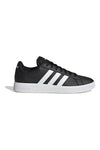 Schwarze Turnschuhe mit Adidas Grand Court Base 2.0-Schnürsenkeln