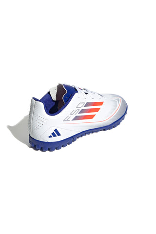 Scarpe da calcetto bianche e blu per terreni sintetici Adidas F50 Club TF J