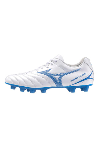 Weiße und blaue Fußballschuhe von MIZUNO MONARCIDA NEO III SELECT