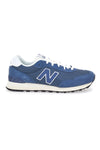 Blaue Turnschuhe mit seitlichem New Balance 515-Logo