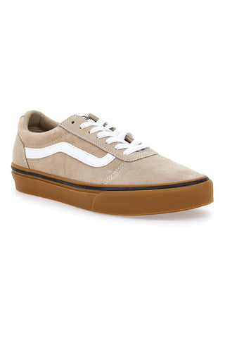 Beigefarbene Sneakers mit Vans Ward-Lederobermaterial