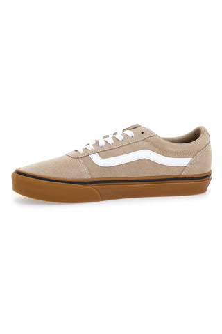 Beigefarbene Sneakers mit Vans Ward-Lederobermaterial