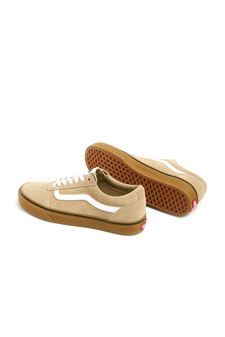 Beigefarbene Sneakers mit Vans Ward-Lederobermaterial
