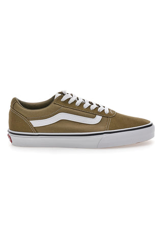 Olivgrüne Sneakers mit Vans Ward-Lederobermaterial