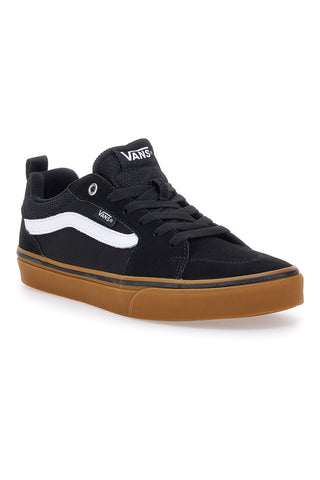 Schwarze Skate-Sneaker mit brauner Sohle von Vans Filmore