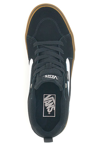 Schwarze Skate-Sneaker mit brauner Sohle von Vans Filmore