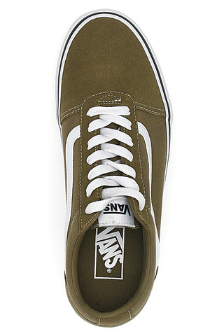 Olivgrüne Sneakers mit weißen Schnürsenkeln von Vans Filmore Decon