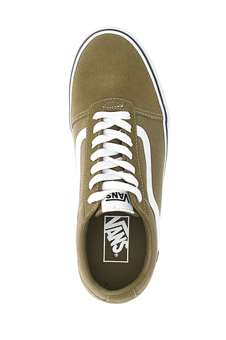 Olivgrüne Sneakers mit weißen Schnürsenkeln von Vans Filmore Decon