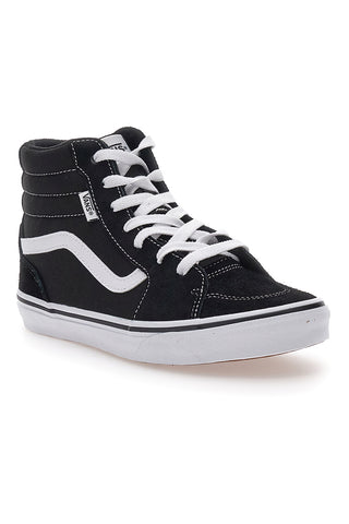 Schwarze Mid-Cut-Sneaker mit weißen Details VANS FILMONE HI