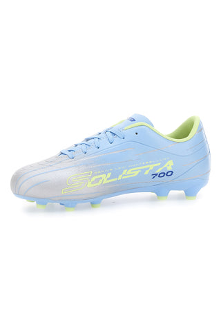 Blaue und silberne Lotto Solosta 700 IX Fg Jr. Fußballschuhe