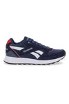 Blaue Turnschuhe mit seitlichem Reebok GL1000-Logo