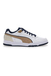 Weiße Sneaker mit blauen und goldenen Details Puma RBD Game Low Retro Club
