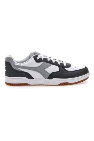 Weiße Sneakers mit grauem Logo und schwarzen Details DIADORA RAPTOR LOW