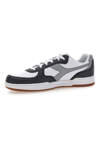 Weiße Sneakers mit grauem Logo und schwarzen Details DIADORA RAPTOR LOW
