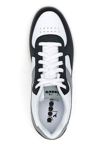 Weiße Sneakers mit grauem Logo und schwarzen Details DIADORA RAPTOR LOW