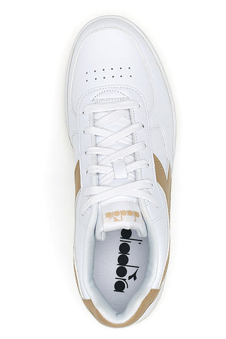 Weiße Sneakers mit beigem Logo DIADORA RAPTOR LOW