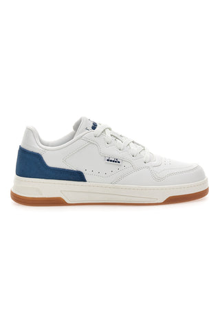 DIADORA GINGER Weiße Herren-Sneaker mit blauem Detail auf der Rückseite