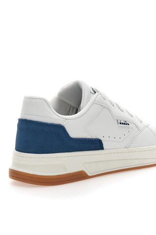 DIADORA GINGER Weiße Herren-Sneaker mit blauem Detail auf der Rückseite