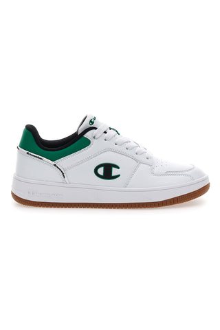Weiße und grüne Sneakers mit seitlichem Logo Champion RD18 2 LOW