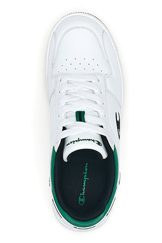 Weiße und grüne Sneakers mit seitlichem Logo Champion RD18 2 LOW
