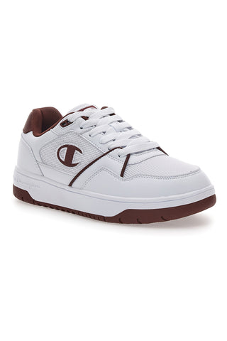 Weiße und rote Sneakers mit seitlichem Logo Champion RD18 Lite Mesh