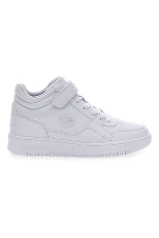 CHAMPION RD18 MID Weiße High-Top Mid-Cut Sneakers mit Klettverschluss am Knöchel