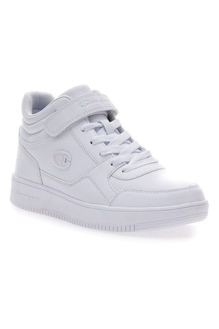 CHAMPION RD18 MID Weiße High-Top Mid-Cut Sneakers mit Klettverschluss am Knöchel
