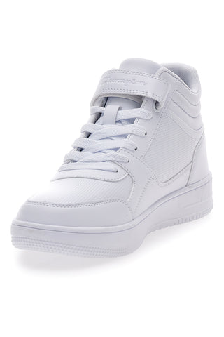 CHAMPION RD18 MID Weiße High-Top Mid-Cut Sneakers mit Klettverschluss am Knöchel