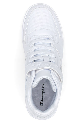 CHAMPION RD18 MID Weiße High-Top Mid-Cut Sneakers mit Klettverschluss am Knöchel