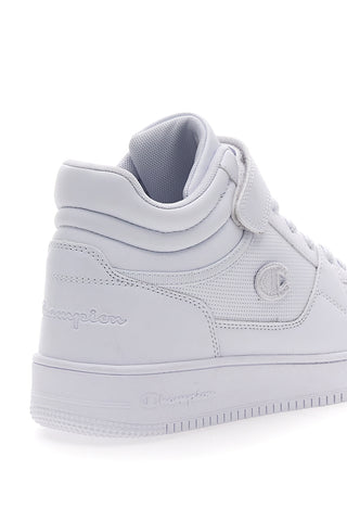 CHAMPION RD18 MID Weiße High-Top Mid-Cut Sneakers mit Klettverschluss am Knöchel