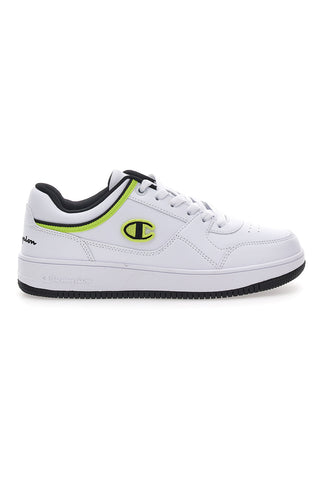 Weiße Sneakers mit blauen und gelben Details CHAMPION RD18 LOW G GS