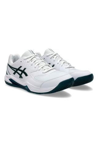 Weiße und grüne Tennisschuhe ASICS GEL-DEDICATE 8 CLAY