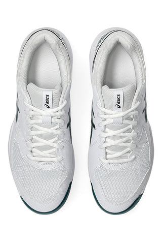 Weiße und grüne Tennisschuhe ASICS GEL-DEDICATE 8 CLAY
