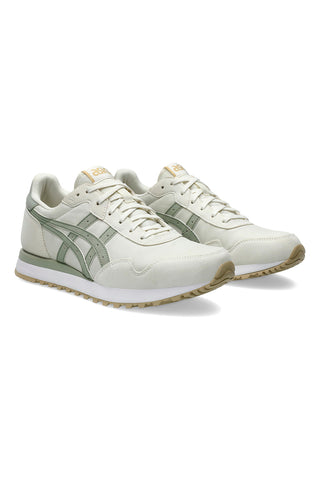 Cremefarbene und grüne Sneakers mit Ortholite-Einlegesohle ASICS Tiger Runner II
