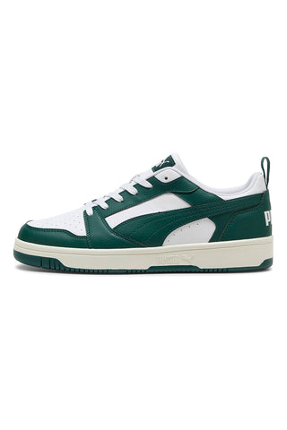 Weiße und grüne Turnschuhe PUMA Rebound v6 Low