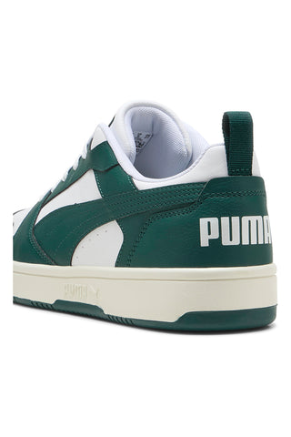 Weiße und grüne Turnschuhe PUMA Rebound v6 Low