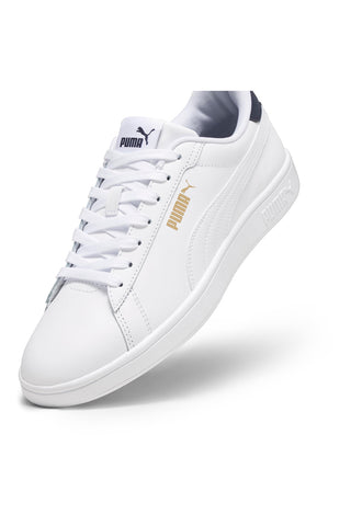 Puma – Smash 3 L – Weiße und blaue Turnschuhe