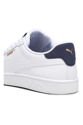 Puma – Smash 3 L – Weiße und blaue Turnschuhe