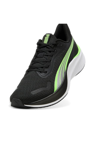 Puma – Pounce Lite – Laufschuhe in Schwarz und Limettengrün