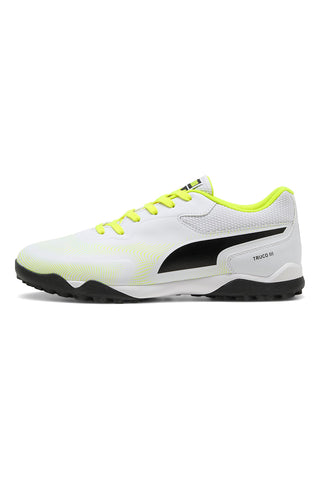 Puma TRUCO III TT Futsalschuhe in Weiß und Neongelb