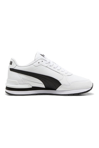 Sneakers Bianche e Nere con Tomaia in Pelle Puma ST Runner v4 L Jr