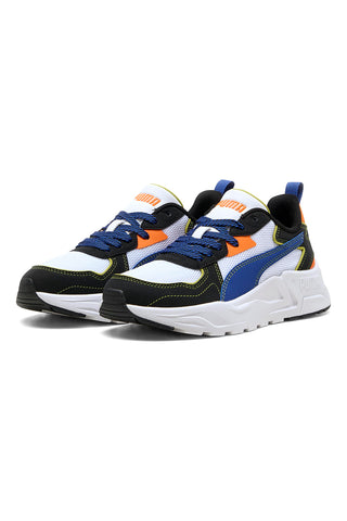 Weiße Sneakers mit blauen und orangefarbenen Details PUMA TRINITY LITE STARBLITZ JR
