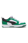 Sneakers Verdi e Bianche con Logo Nero Puma Rebound V6 Lo Jr