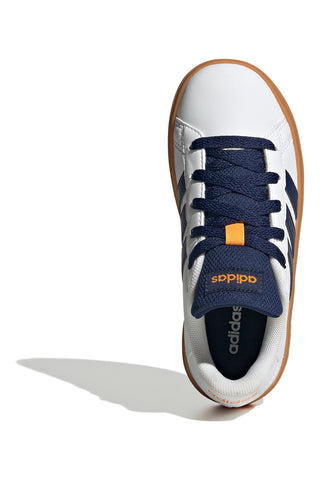 Sneakers Bianche con Lacci e Bande Laterali Blu Adidas GRAND COURT 2.0 K