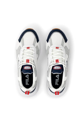 Weiße und blaue Sneakers mit FILA KREATIX Plateau