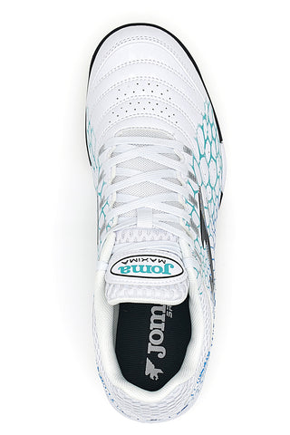 Scarpe da Calcio Indoor Bianco e Turchese JOMA MAXIMA 2527 Turf