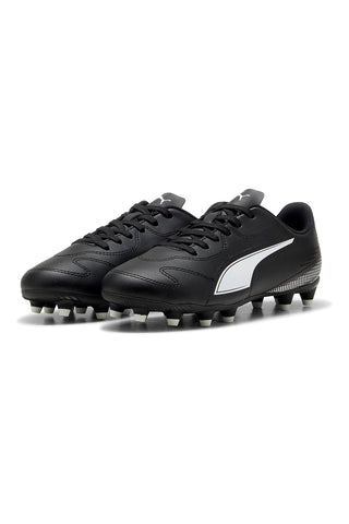 Puma Vitoria II FG/AG Jr Schwarze Fußballschuhe mit weißem Logo