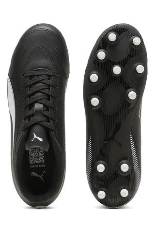 Puma Vitoria II FG/AG Jr Schwarze Fußballschuhe mit weißem Logo