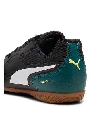 Scarpe calcetto nere con suola indoor Puma Truco III Jr