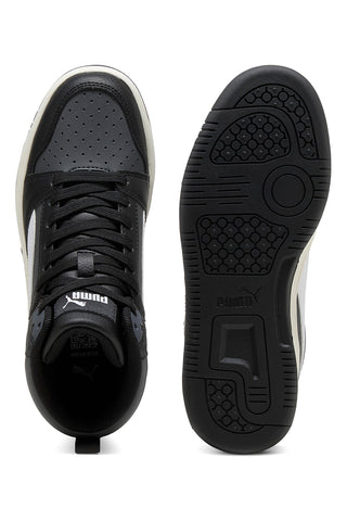 Sneakers nere mid con dettagli bianchi Puma Rebound V6 Mid Jr